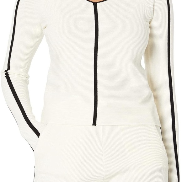 BLANC NOIR | Portola Beige Sweater with Black Accents - Picture 12 of 15